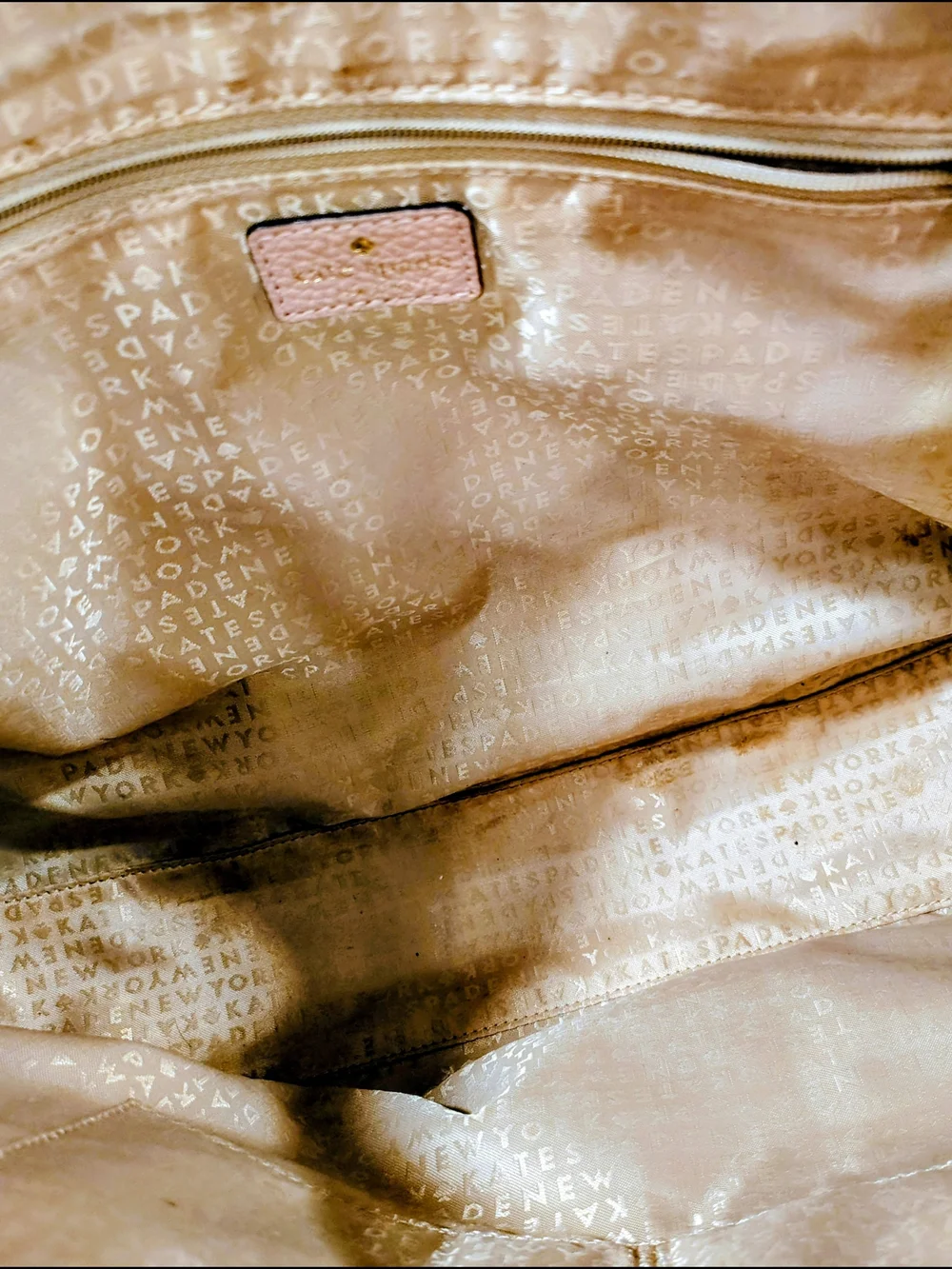 kate spade Pebbled Leather Tote in Dusty Rose